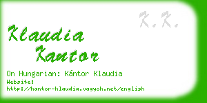 klaudia kantor business card